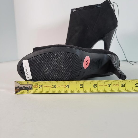 GBG Los Angeles GGCOLSEN Black Textured Snake Peeptoe Heels Women Sz 10 NWT - Picture 4 of 12